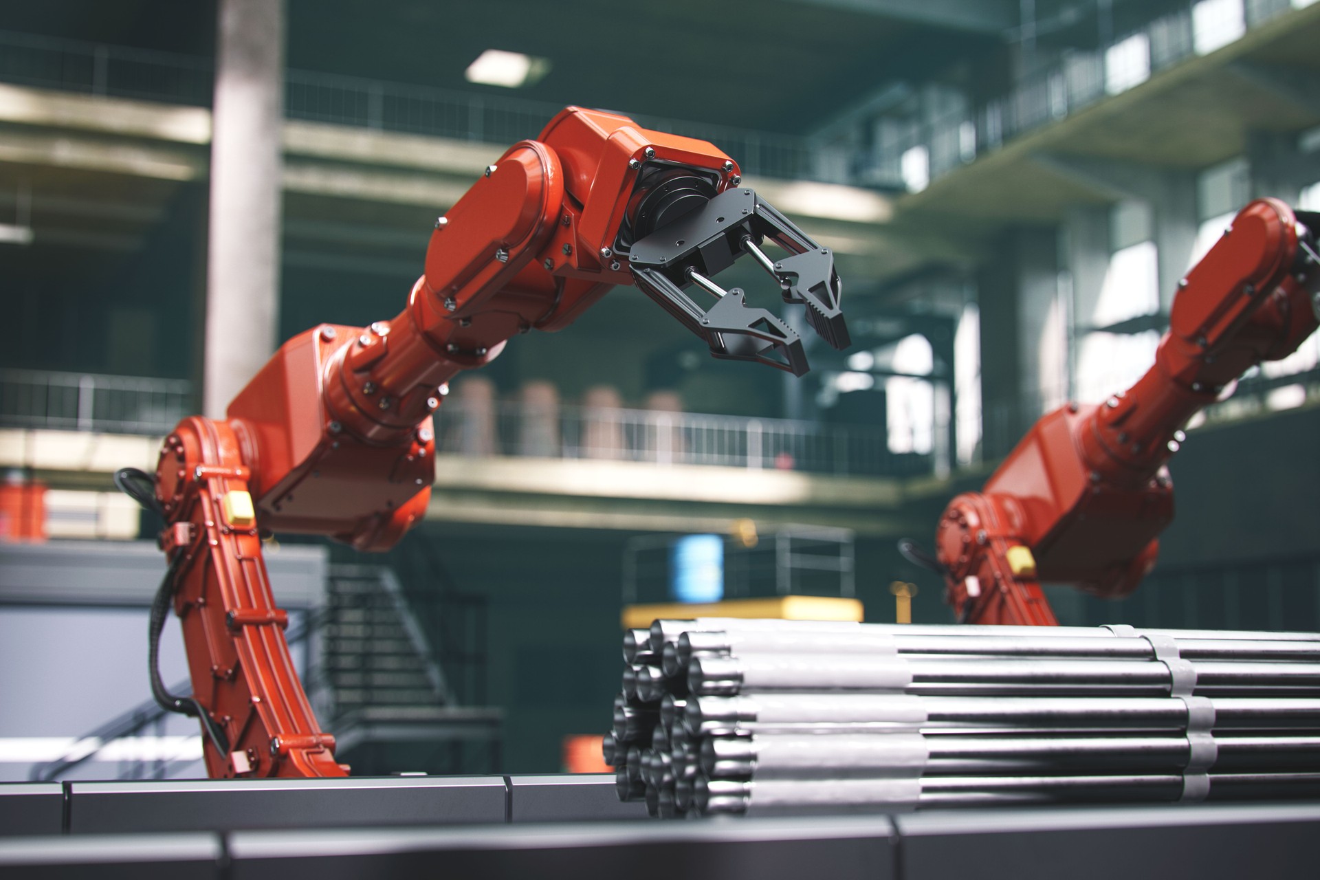 Robotic Arms In Factory